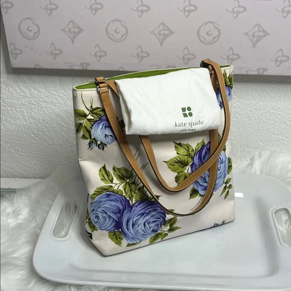 Kate Spade 1999 Vintage Blue Rose handbag - Picture 8 of 11